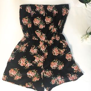 Floral Strapless Romper